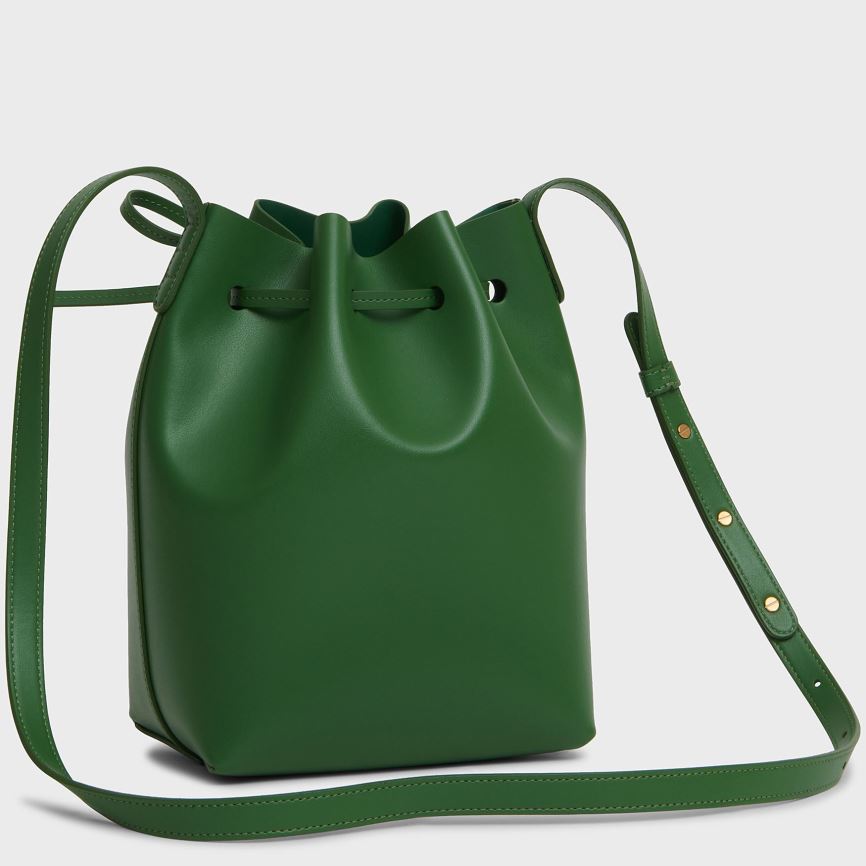 Women's Mansur Gavriel Apple Leather Mini Bucket Bags Green | AU 0619CF